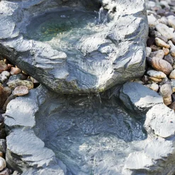 Bachlaufschalen-Set 3-teilig grau mit Solarpumpe