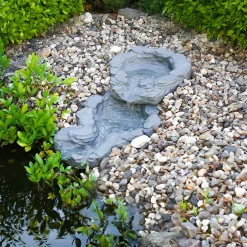 Bachlaufschalen-Set 2-teilig grau mit Solarpumpe