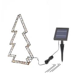 Beleuchteter Solar Tannenbaum Höhe 50 cm mit 200 warmweißen LEDs
