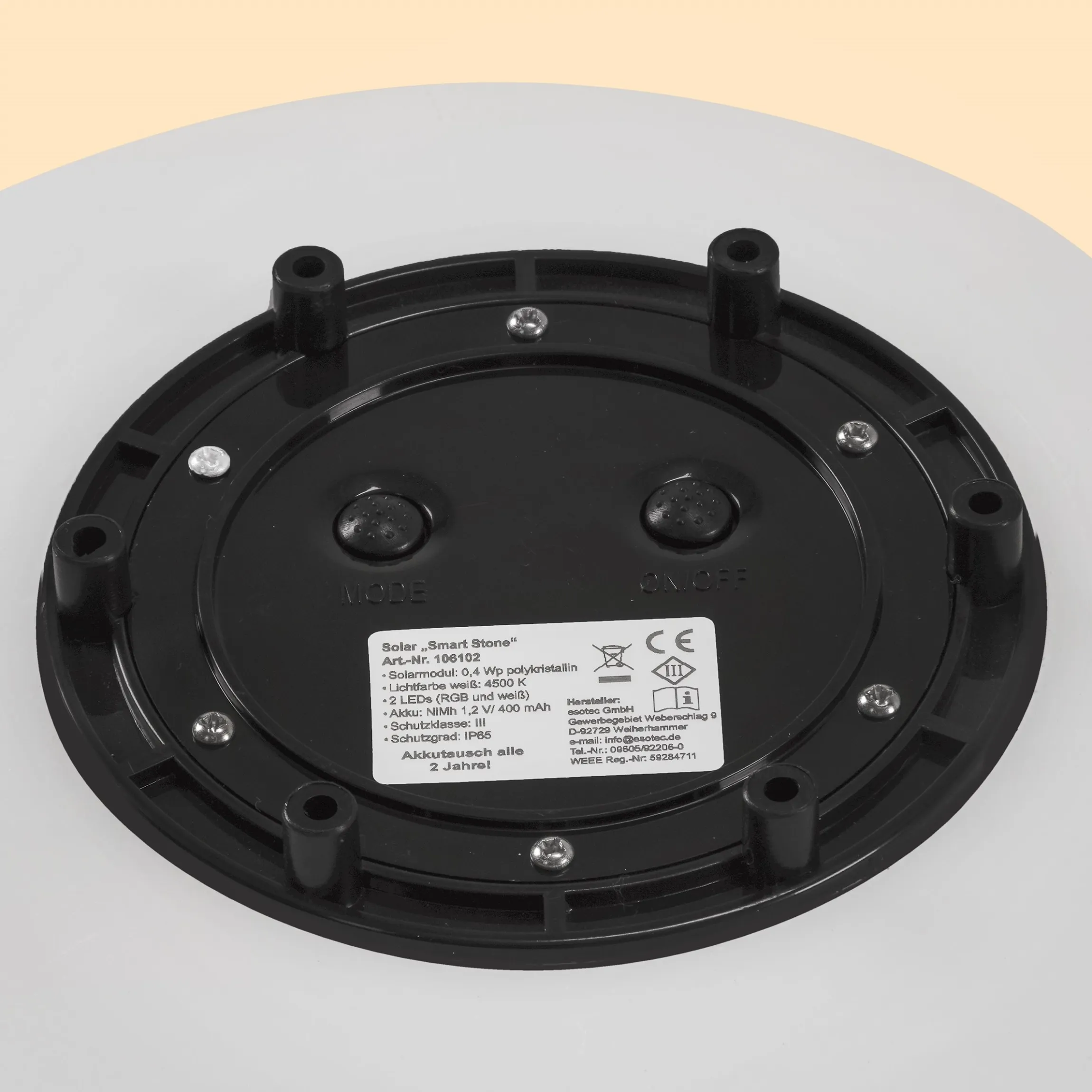 Dekorativer Solar Leuchtstein Smart Stone