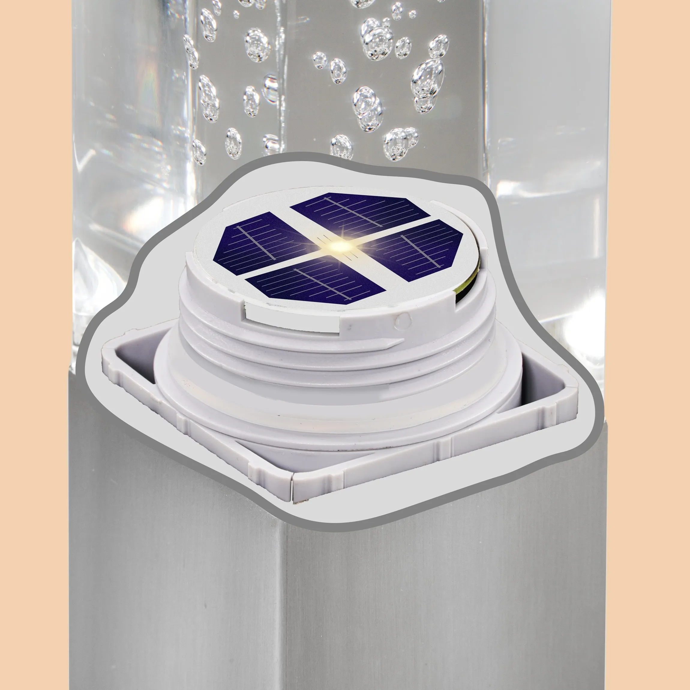 Elegante Standleuchte Bubble Tower 63 cm aus Edelstahl