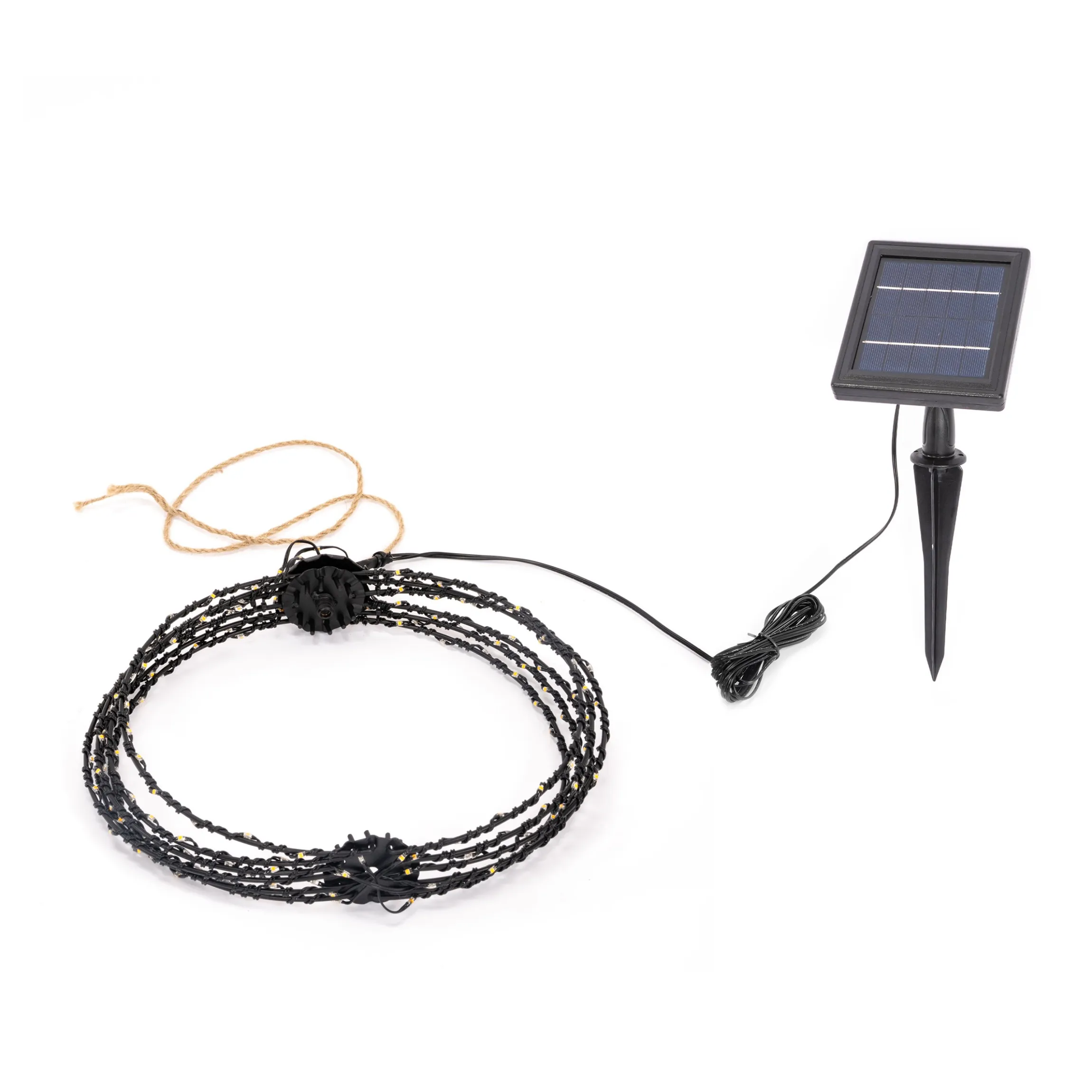 Hängende Solar-Dekokugel Ø 25 cm mit 180 bernsteinfarbenen LEDs