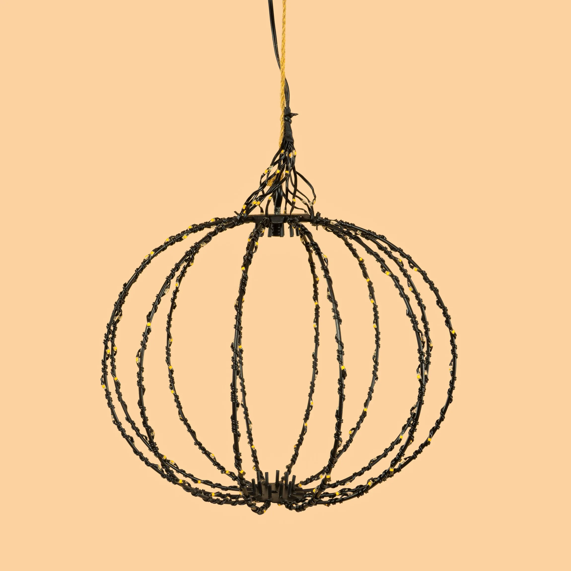 Hängende Solar-Dekokugel Ø 25 cm mit 180 bernsteinfarbenen LEDs
