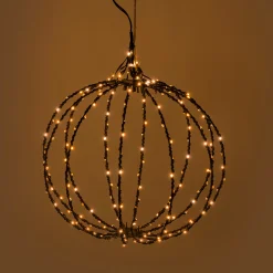 Hängende Solar-Dekokugel Ø 30 cm mit 210 bernsteinfarbenen LEDs
