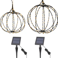 Hängende Solar-Dekokugeln 2er Set