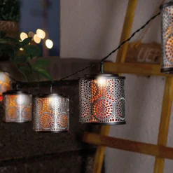 Laternen-Lichterkette Marokko - silber / gold, solarbetrieben