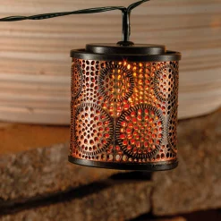 Laternen-Lichterkette Marokko - kupfer / gold, solarbetrieben