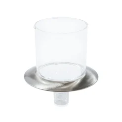 Leuchtenunterteil transparent mit Edelstahlring