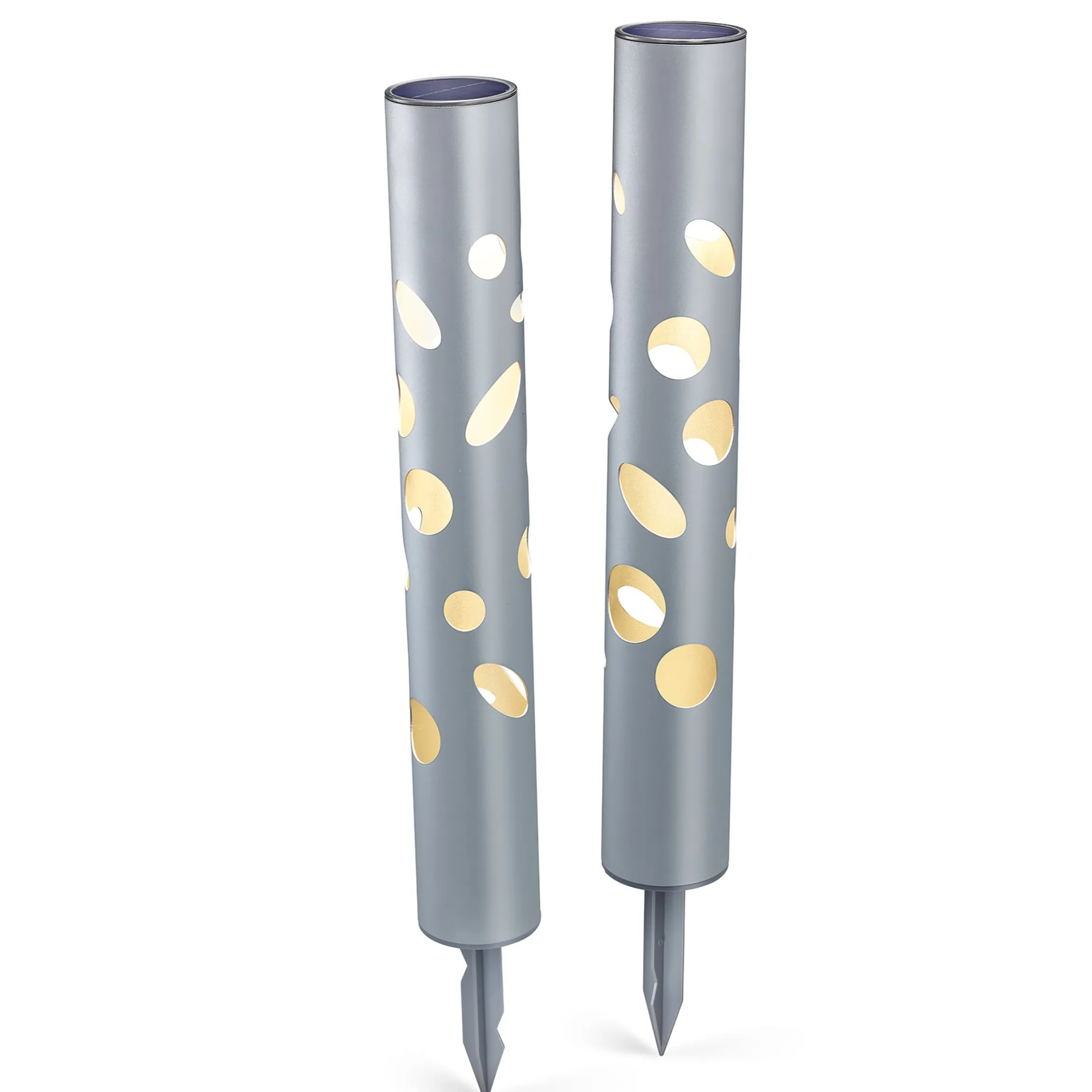 Moderne Solarleuchte FantasyLight im 2er-Set aus Aluminium