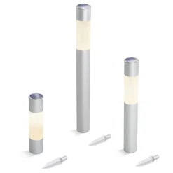Moderne Solar Standleuchten Pole Light DuoColor im 3er-Set