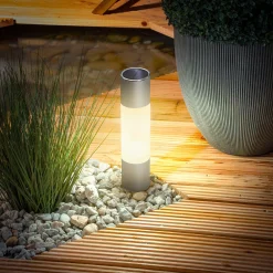 Moderne Solar Standleuchte Pole Light 30 cm DuoColor