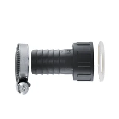 PP-Schlauchtülle 1 1/4" x 32 mm mit Überwurfmutter und Schelle