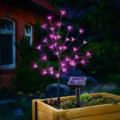 Solar Blütenstrauch mit 36 pinkfarbenen Leuchtblüten