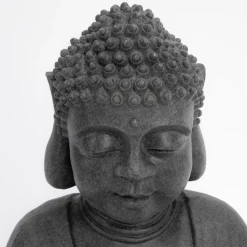 Solarbrunnen Buddha mit Lotusblatt und LED Licht