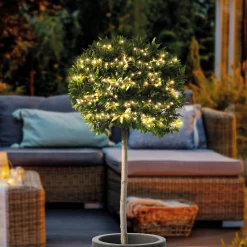 Solar Cluster-Lichterkette mit 200 warmweißen LEDs