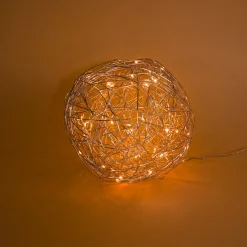 Solar Deko-Drahtkugel ⌀ 25 cm mit 50 bernsteinfarben LEDs