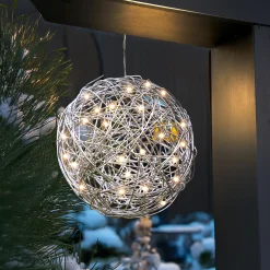 Solar Deko-Drahtkugel ⌀ 25 cm mit 50 warmweißen LEDs