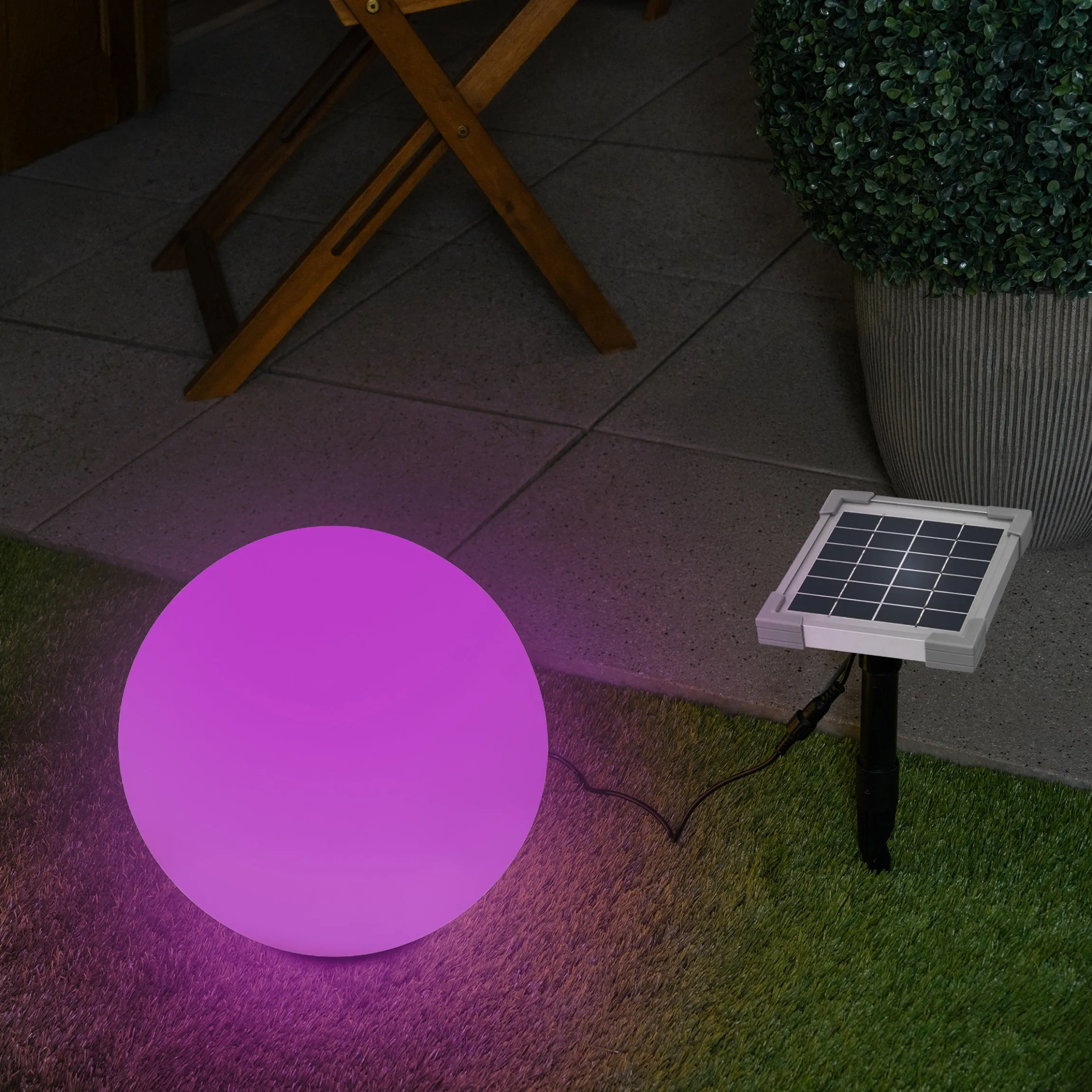 Solar Deko-Leuchtkugel 30 cm mit externem 2 W Solarmodul