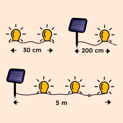 Solar Deko-Lichterkette Feuerwerk mit 100 warmweißen LEDs
