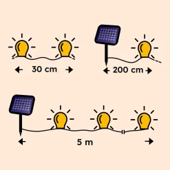 Solar Deko-Lichterkette mit 10 Adventssternen