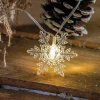 Solar Deko-Lichterkette mit 30 Eiskristallen, warmweiß
