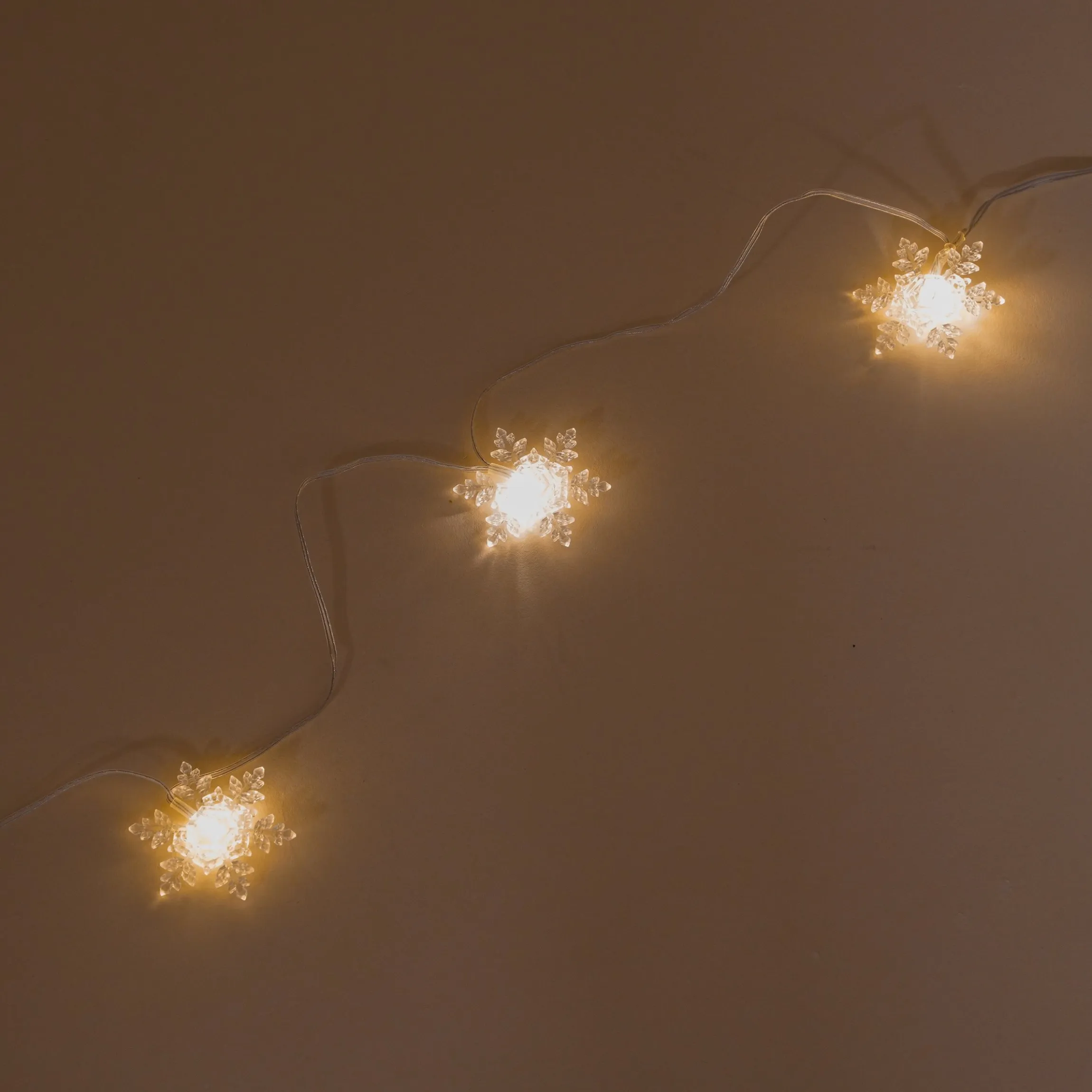 Solar Deko-Lichterkette mit 30 Eiskristallen, warmweiß