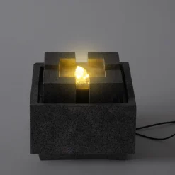 Solar Designbrunnen Modern Style mit LED Beleuchtung