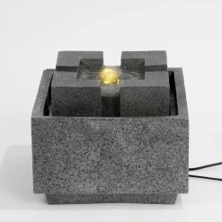 Solar Designbrunnen Modern Style mit LED Beleuchtung