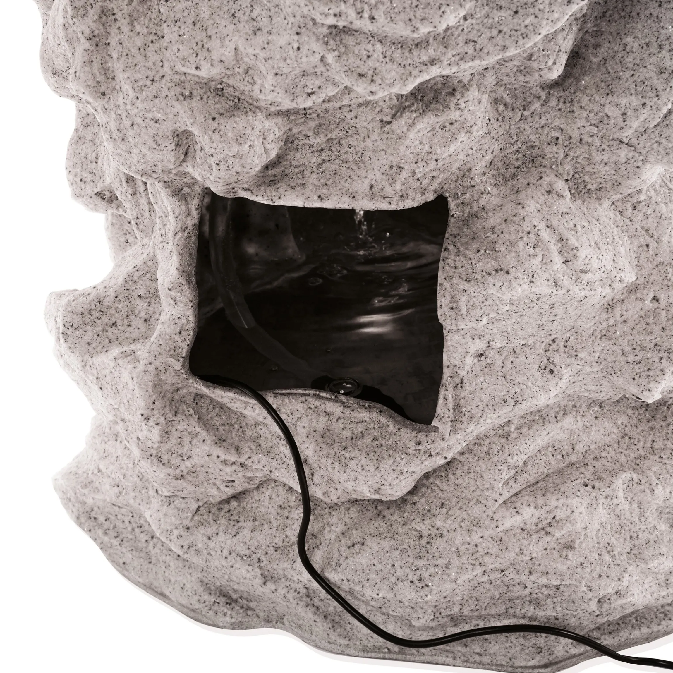 Solar Fels-Kaskadenbrunnen hell mit LED-Beleuchtung