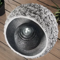 Solar Felssteinbrunnen mit LED-Beleuchtung