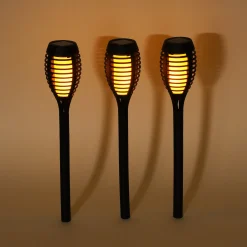 Solar Gartenfackel Lorenzo im 3er-Set