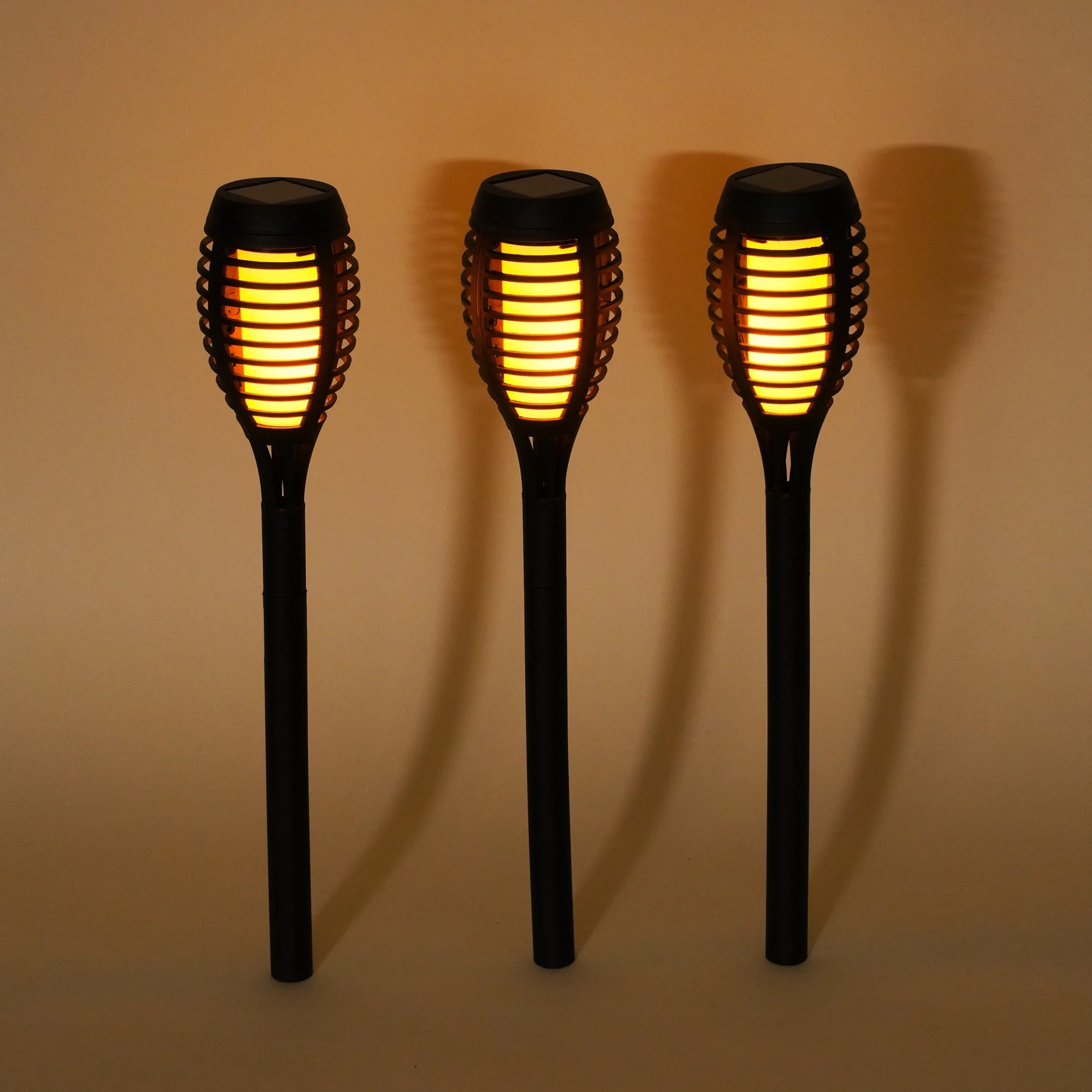 Solar Gartenfackel Lorenzo im 3er-Set