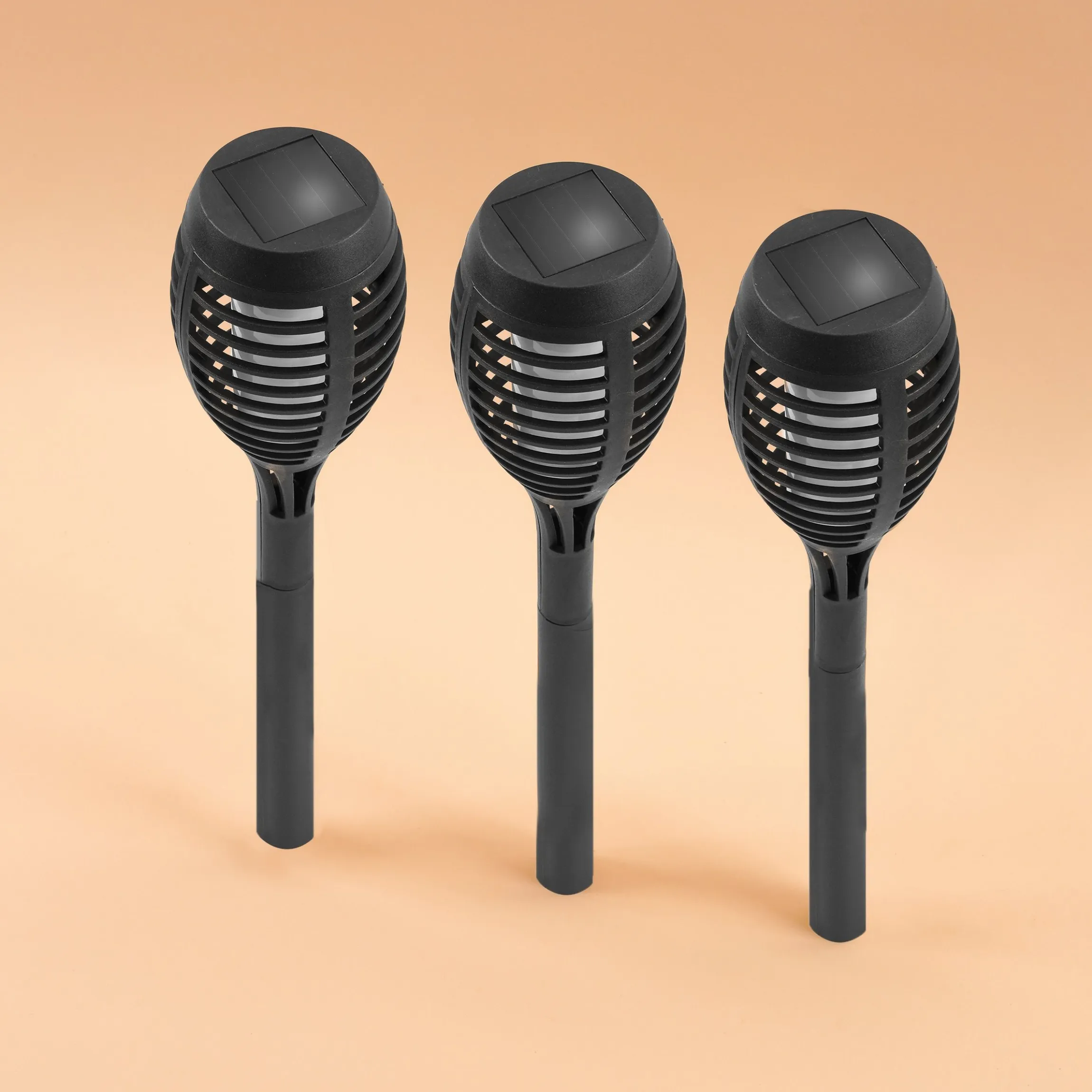 Solar Gartenfackel Lorenzo im 3er-Set