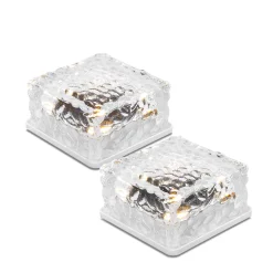 Solar Glas Leucht- & Pflastersteine im 2er-Set DuoColor
