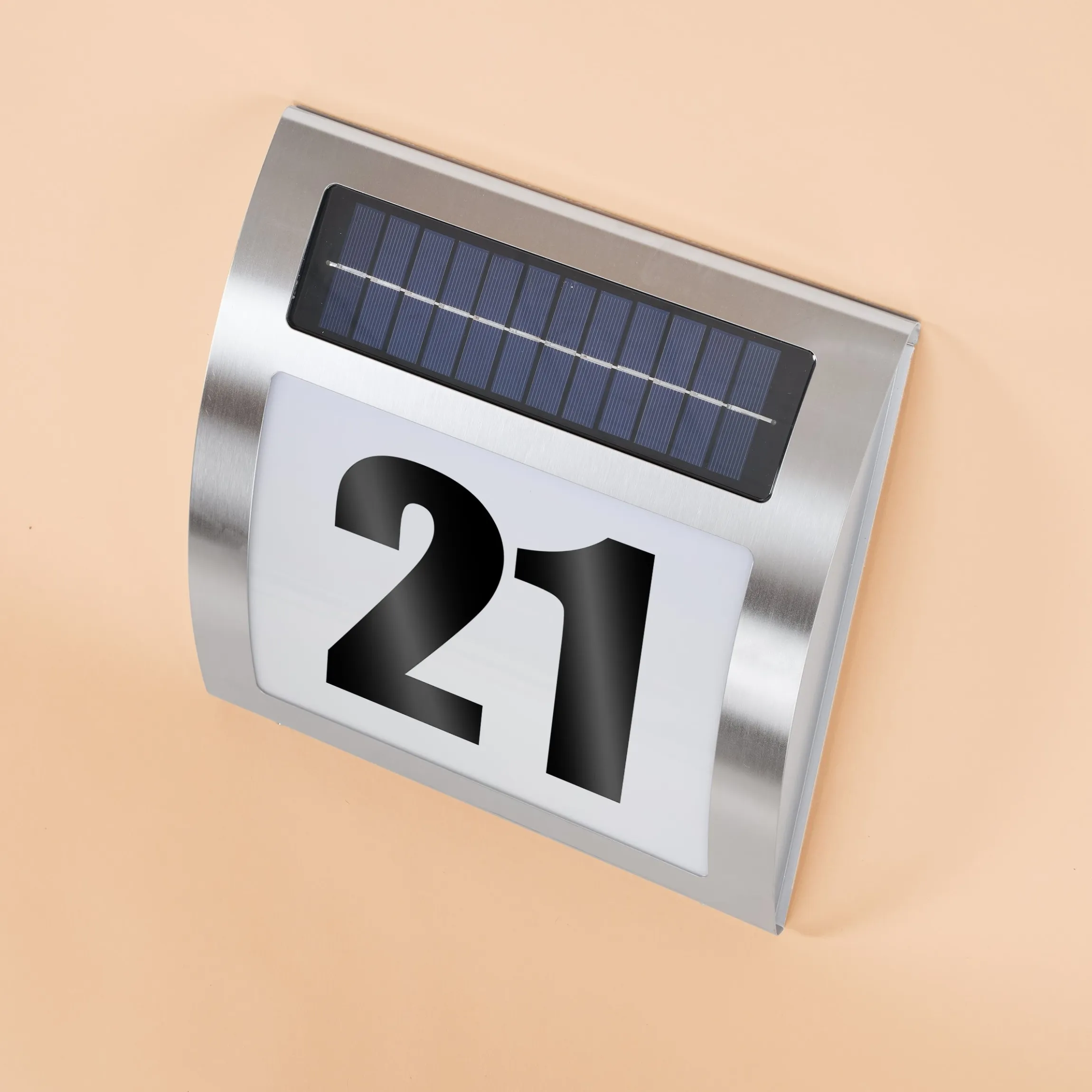 Solar Hausnummernleuchte Wave, warmweiß