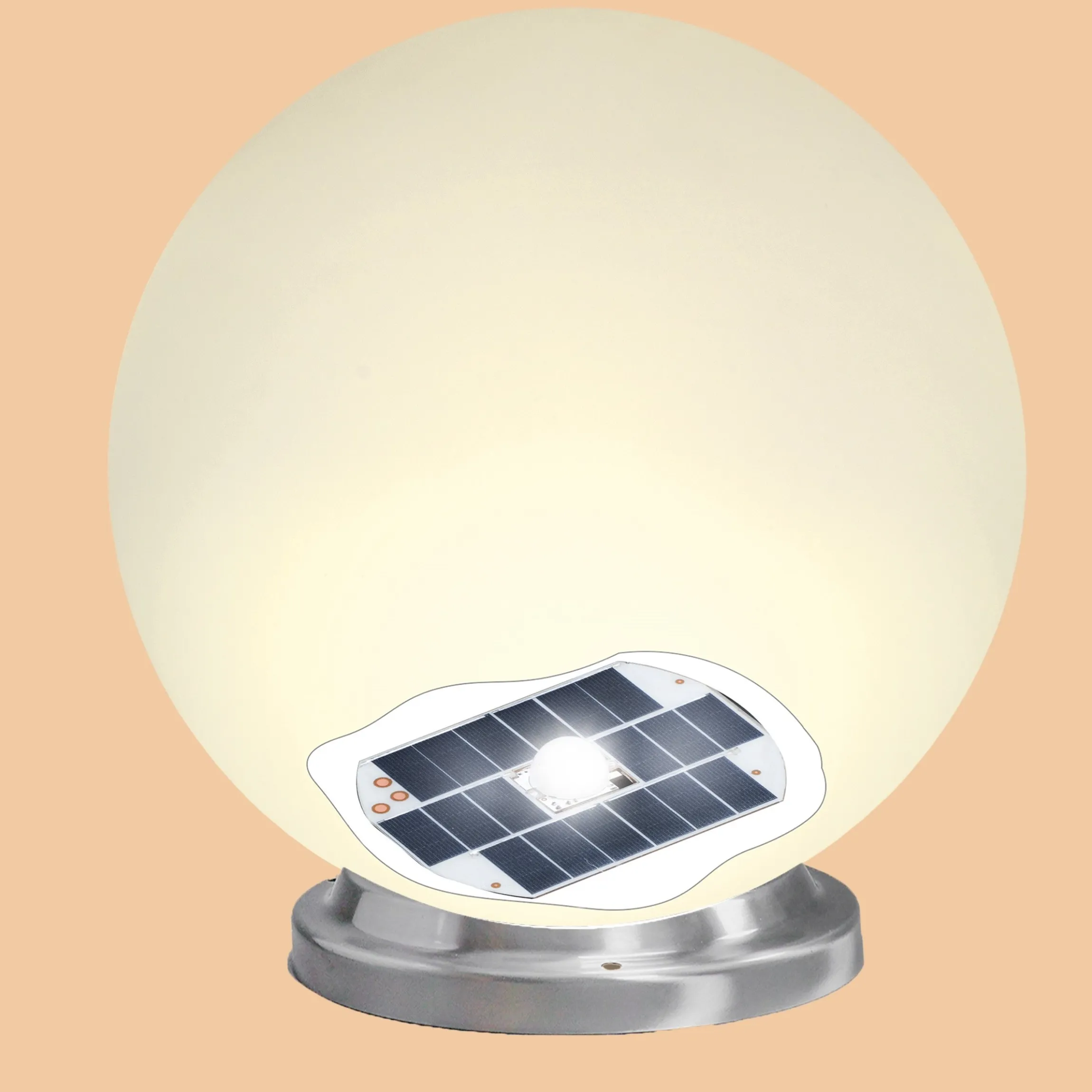 Solarkugel Liana ⌀ 50 cm mit Edelstahlsockel und Fernbedienung