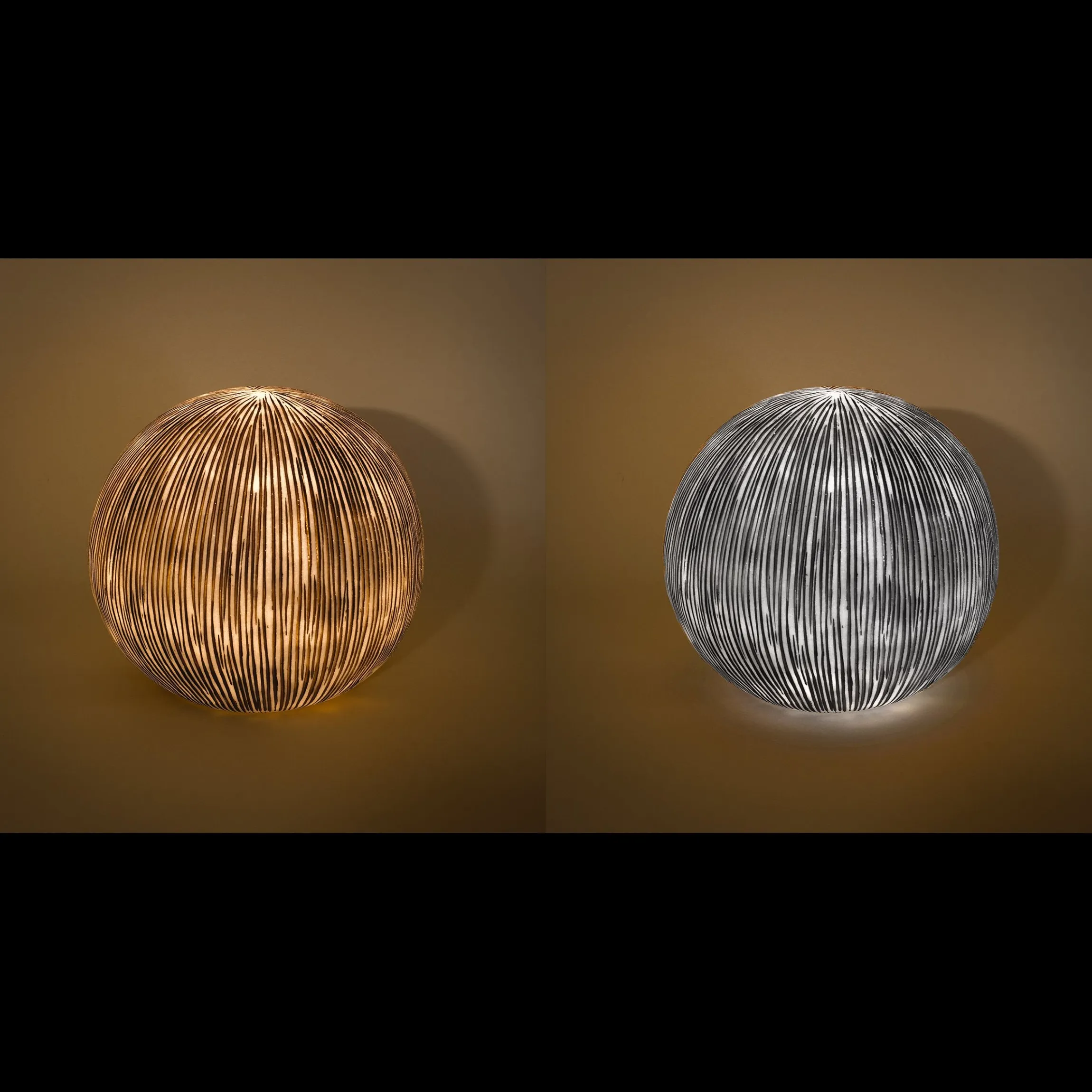 Solarkugel Ribbed-Ball ⌀ 26 cm in Sandsteinoptik