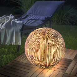 Solarkugel Ribbed-Ball ⌀ 26 cm in Sandsteinoptik