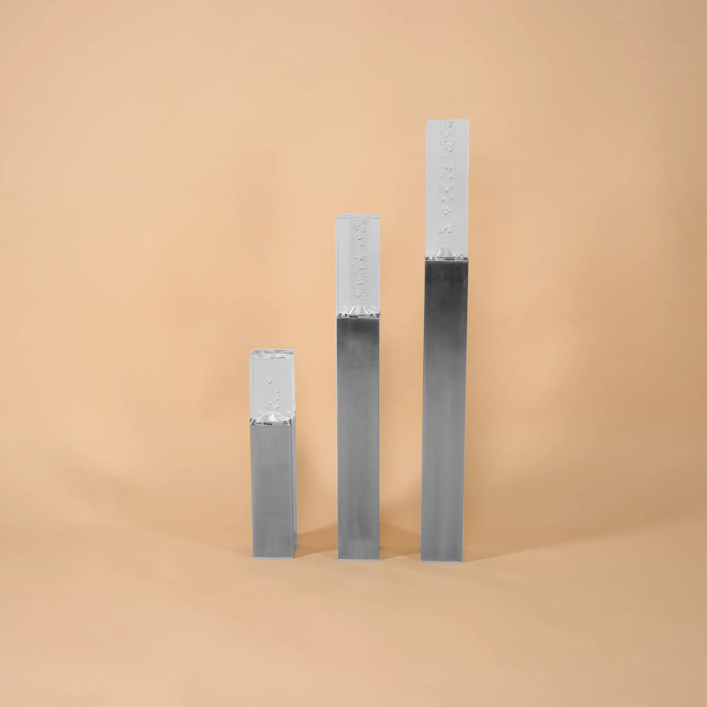 Solarleuchte Bubble Tower im 3er-Set aus Edelstahl