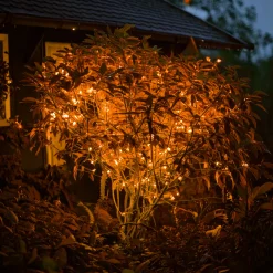 Solar Lichterkette mit 60 bernsteinfarbenen LEDs