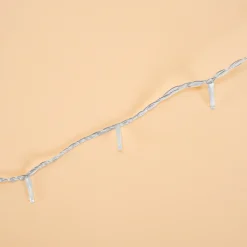 Solar Lichterkette mit 200 warmweißen LEDs und transparenten Kabel