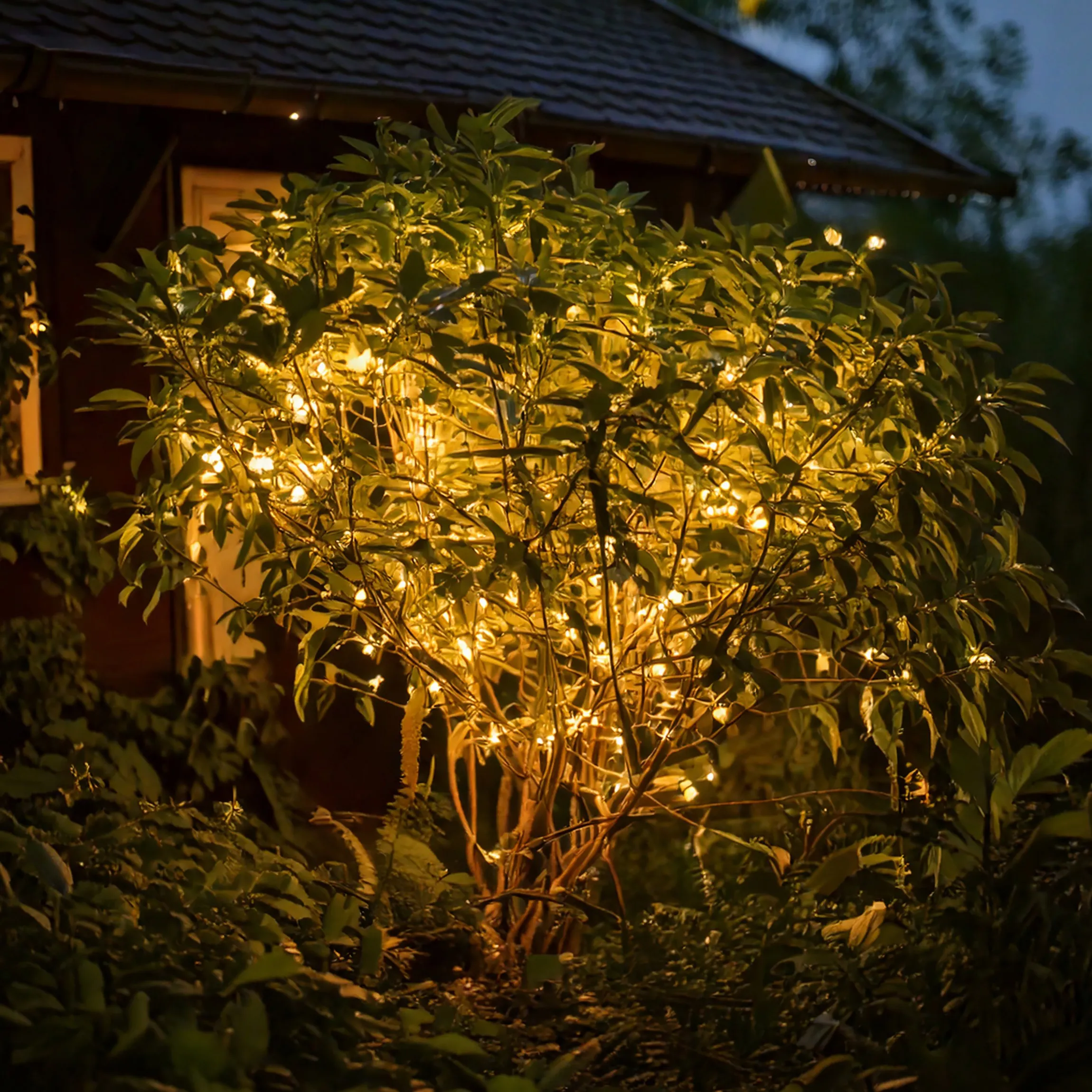 Solar Lichterkette mit 60 warmweißen LEDs