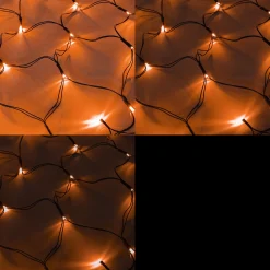 Solar Lichternetz mit 144 bernsteinfarbenen LEDs