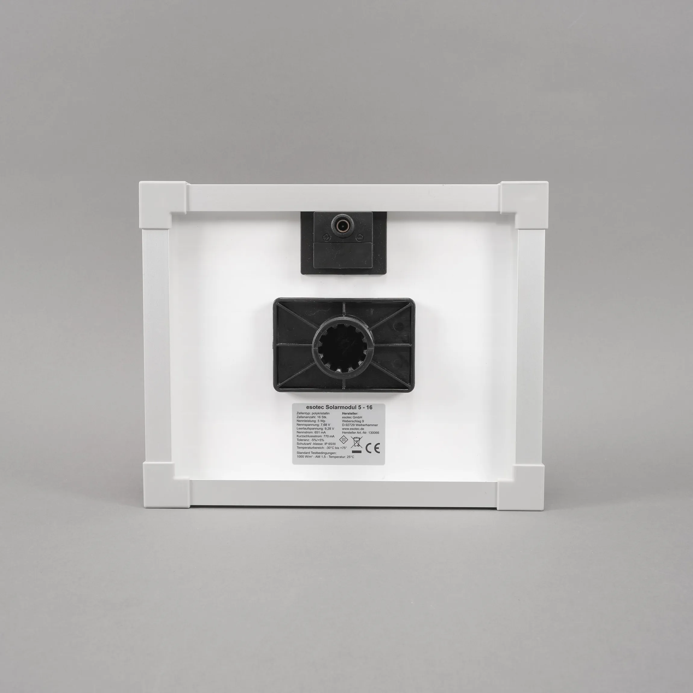 Solarmodul 5 Wp / 8 V mit Stecker 2-polig rund