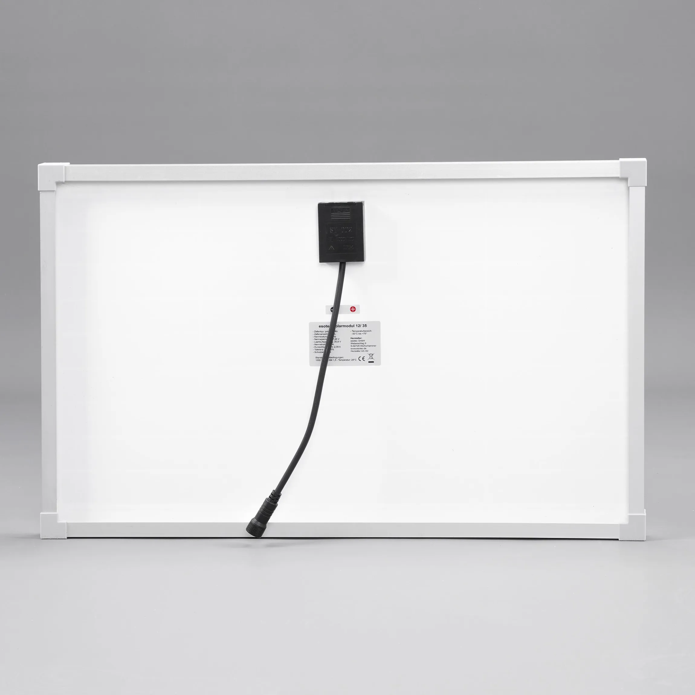 Solarmodul 35 Wp / 18 V mit Stecker 2-polig klein