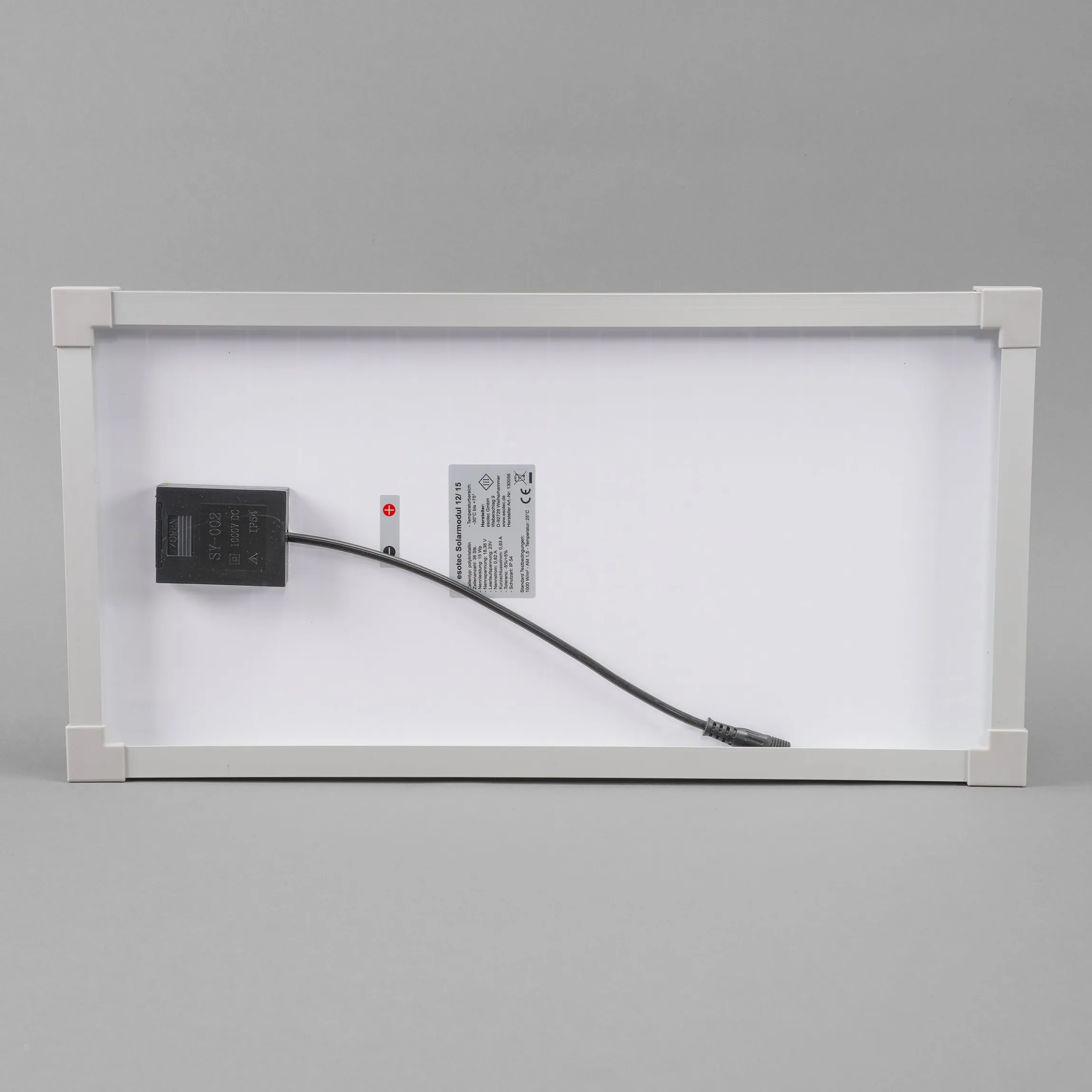 Solarmodul 15 Wp / 18 V mit Stecker 2-polig klein