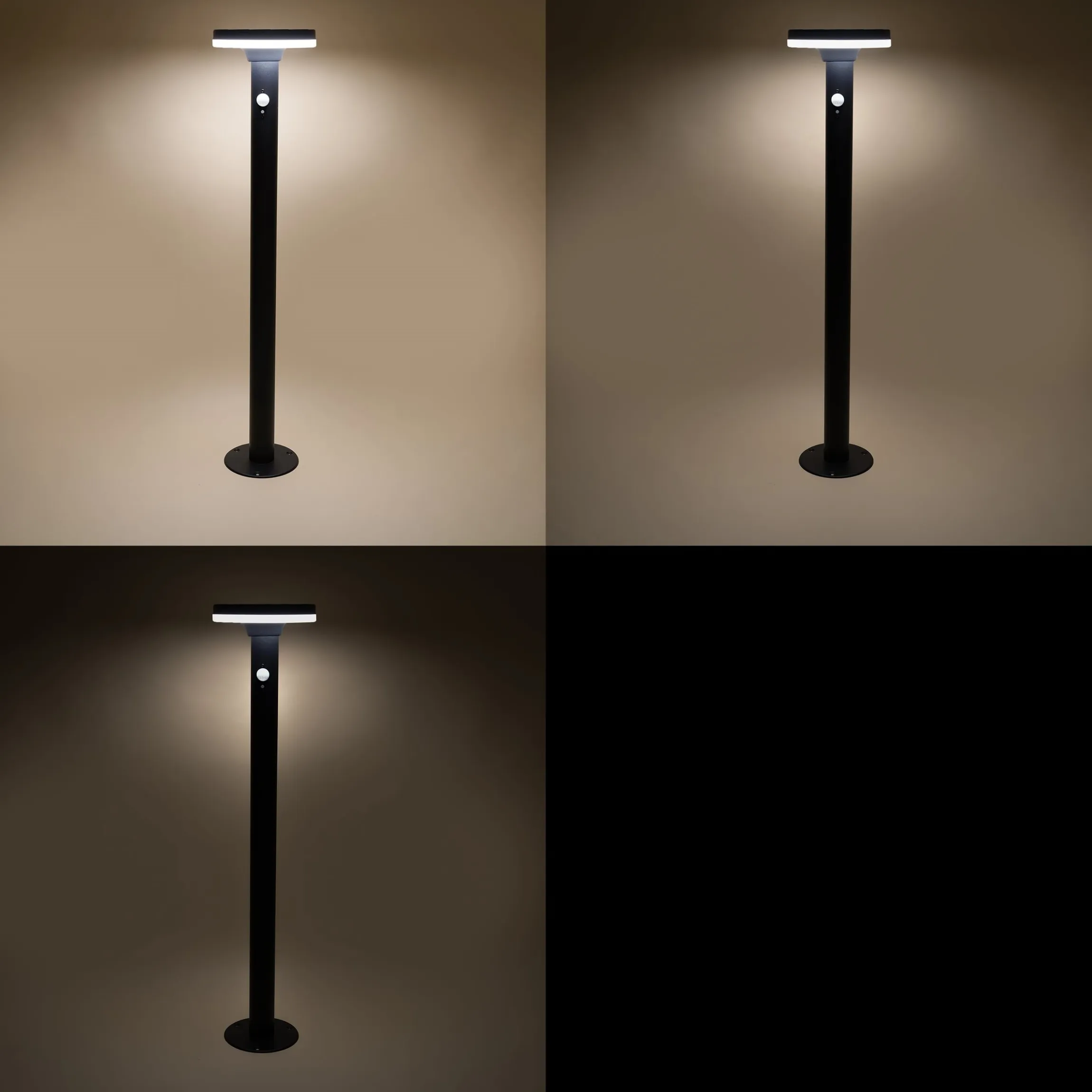 Solar PIR-Standleuchte Mia 85 cm in schwarz