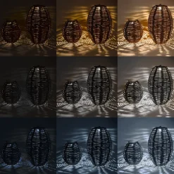 Solar Rattan Windlichter Victoria im 2er Set