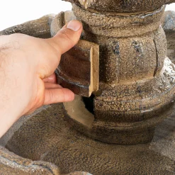 Solar Standbrunnen 83 cm mit dreifach Wasserspiel