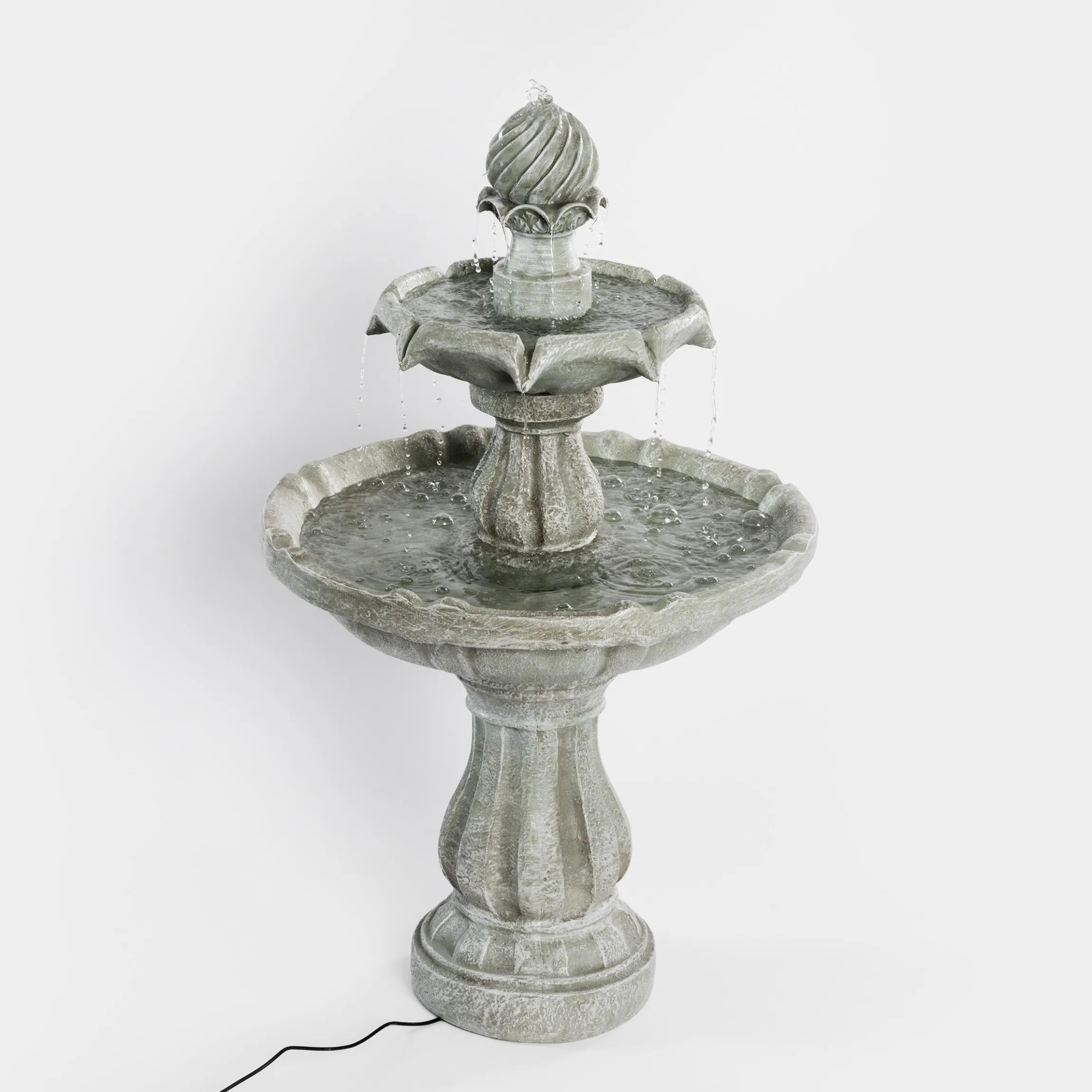 Solar Standbrunnen 93 cm mit dreifach Wasserspiel